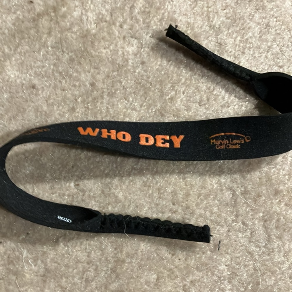 Cincinnati Bengals Who Dey Black and Orange Croakies like Sunglasses Strap